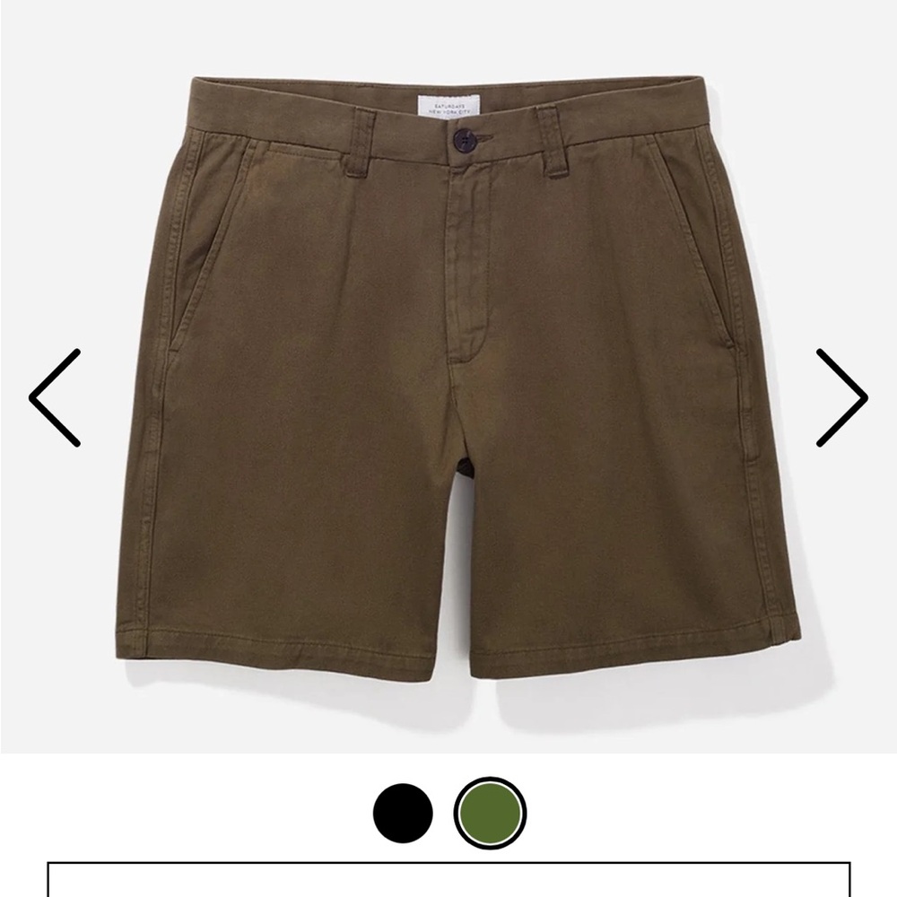Saturdays NYC Ross chino shorts in army green